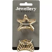 Accesorios para el pelo - forma concha y estrella - Dorado x2