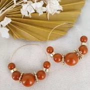 Cuenta de resina Opaco 14 mm - Rojo coral x1