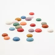 Cabujón de resina opaco 14 mm - Mostaza x1