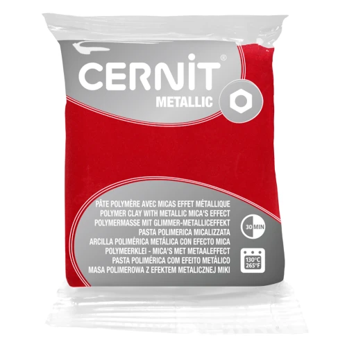 Pasta arcilla polimérica Cernit Metallic Rojo 56gr (n°400)