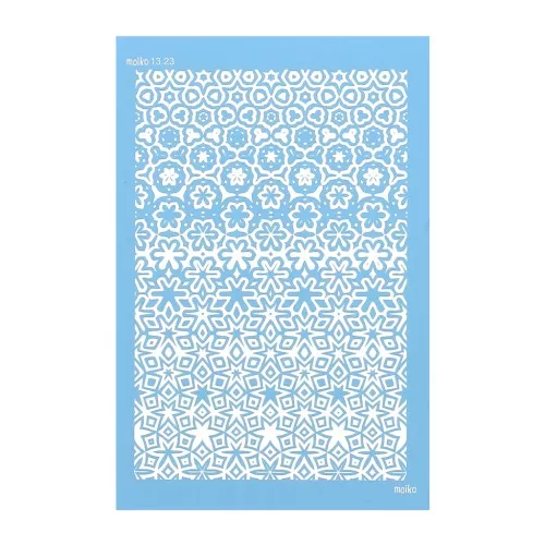 Silk Screen Moiko para arcilla polimérica 74x105 mm - Puzzle de flores 13.23