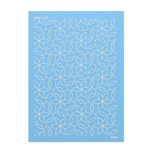 Silk Screen Moiko para arcilla polimérica 74x105 mm - flores caladas 12.36