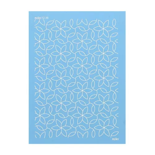 Silk Screen Moiko para arcilla polimérica 74x105 mm - flores caladas 12.36