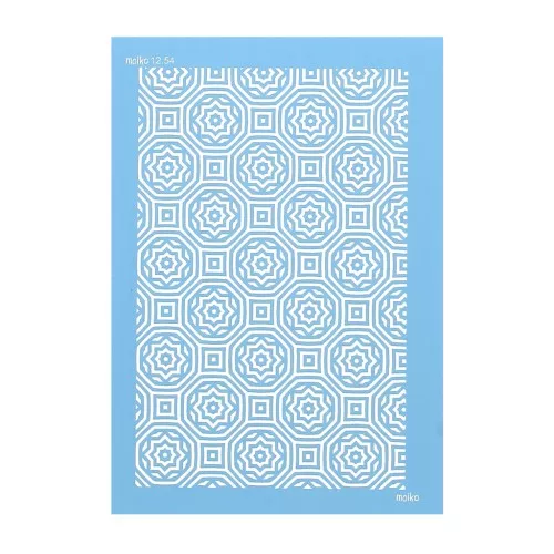Silk Screen Moiko para arcilla polimérica 74x105 mm - Azulejado estrella 12.54