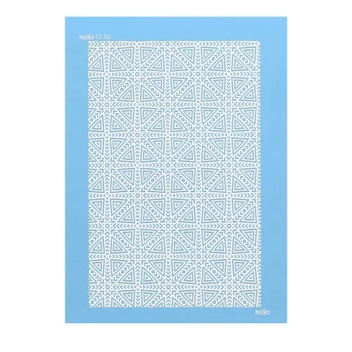 Silk Screen Moiko para arcilla polimérica 74x105 mm - Triangulos y Cheurones 12.50