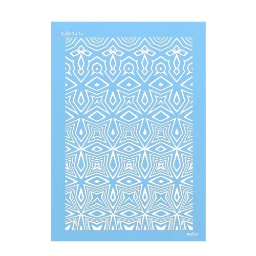 Silk Screen Moiko para arcilla polimérica 74x105 mm - Aborigen 13.15
