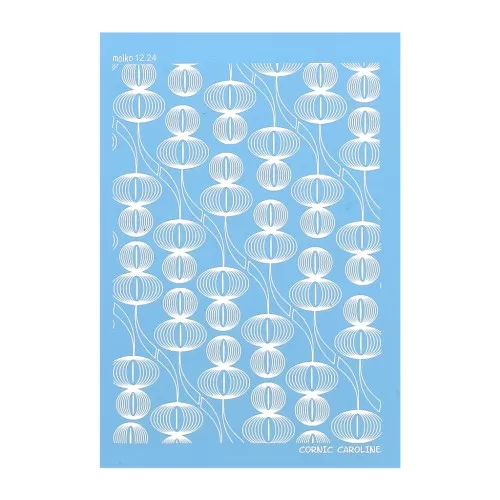 Silk Screen Moiko para arcilla polimérica 74x105 mm Faroles Design Caroline Cornic