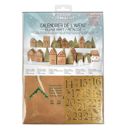 Calendario de adviento para hacer DIY - Village Kraft - Metalizado x1