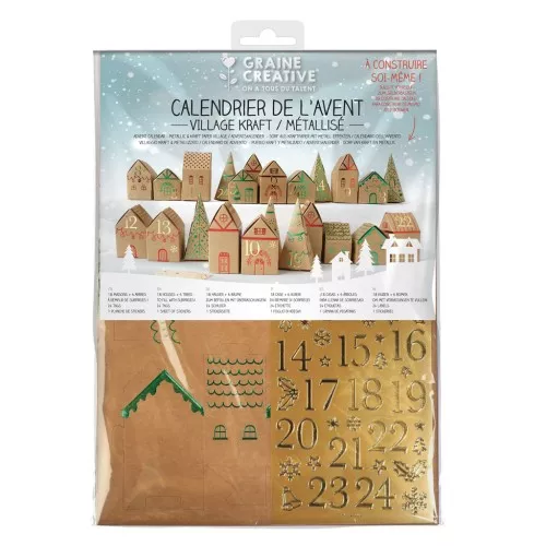 Calendario de adviento para hacer DIY - Village Kraft - Metalizado x1