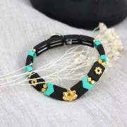 Cuenta de zamac estampado resina forme flecha 11x8 mm - Azul x1