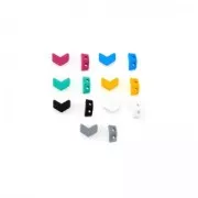 Cuenta de zamac estampado resina Chevron Beads 6x8 mm - Gris x1