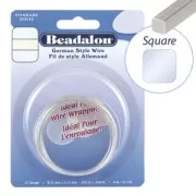 Hilo de cobre cuadrado de 0,51 mm - German Style Wire - Plateado x 4 m