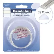Hilo de cobre semirredondo de 0,81 mm - German Style Wire - Plateado x 3 m