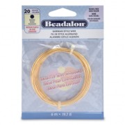 Hilo redondo de latón de 0,81 mm - German Style Wire - Dorado x 6 m