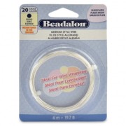 Hilo de cobre redondo de 0,81 mm - German Style Wire - Plateado x 6 m