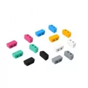 Cuenta de zamac efecto resina forma rectangular 8x4 mm - Rosa x1