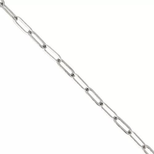 Cadena eslabón rectangular 4.5 mm de latón - Rodiado x1m