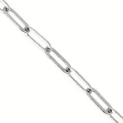 Cadena eslabón rectangular 4.5 mm de latón - Rodiado x1m