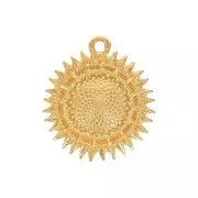 Colgante de girasol de Zamac 19x17 mm - Chapado en oro x1