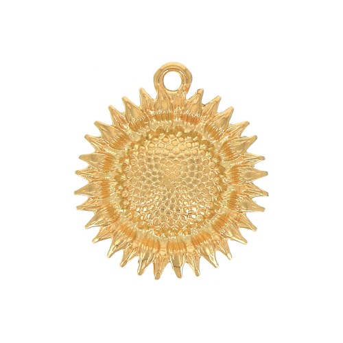Colgante de girasol de Zamac 19x17 mm - Chapado en oro x1