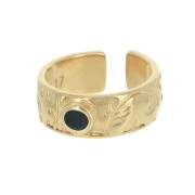 Anillo ajustable resina epoxi - Dorado oro fino - Negro x1|raw }}