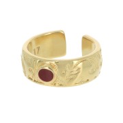 Anillo ajustable resina epoxi - Dorado oro fino - Rojo x1|raw }}