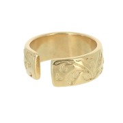 Anillo ajustable resina epoxi - Dorado oro fino - Turquesa x1