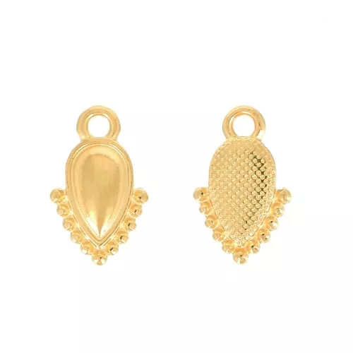 Mini dije gota - étnico - 12x9 mm - Dorado con oro fino x1