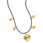 Mini dije gota - étnico - 12x9 mm - Dorado con oro fino x1