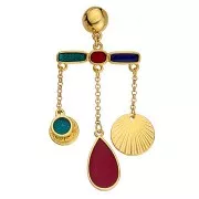 Entrepieza - Candelabro barra 4 anillas 11x30 mm - Dorado oro fino - Negro x1