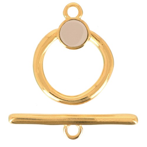 Cierre T para pulsera o collar19 mm - Dorado oro fino - Topo x1