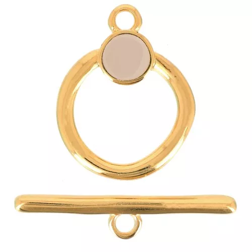 Cierre T para pulsera o collar19 mm - Dorado oro fino - Topo x1