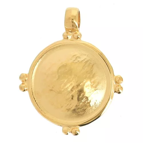 Colgante redondo con bolas estilo étnico 25.5x21 mm - Dorado oro fino x1