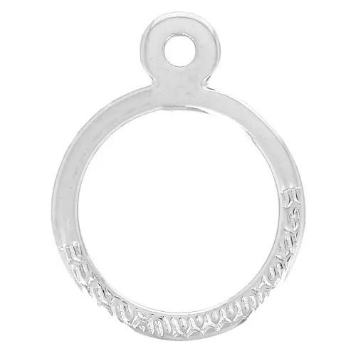 Colgante anilla martillada 23x18 mm - Plateado envejecido x1