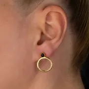 Colgante anilla martillada 23x18 mm - Plateado envejecido x1