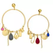 Colgante - candelabro redondo calado 62 mm con 7 agujeros - Dorado oro fino x1