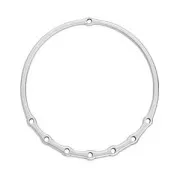 Colgante - candelabro redondo calado 62 mm con 7 agujeros - Plateado envejecido x1