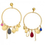 Colgante - candelabro redondo calado 62 mm con 7 agujeros - Plateado envejecido x1