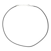 Gargantilla algodón encerado 2 mm y cierre de Acero inoxidable - Negro x48cm