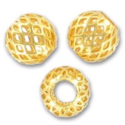 Bolas filigrana 10 mm dorado con oro fino x5
