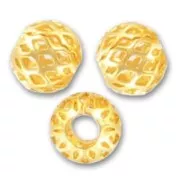 Bolas filigrana 8 mm dorado con oro fino x5