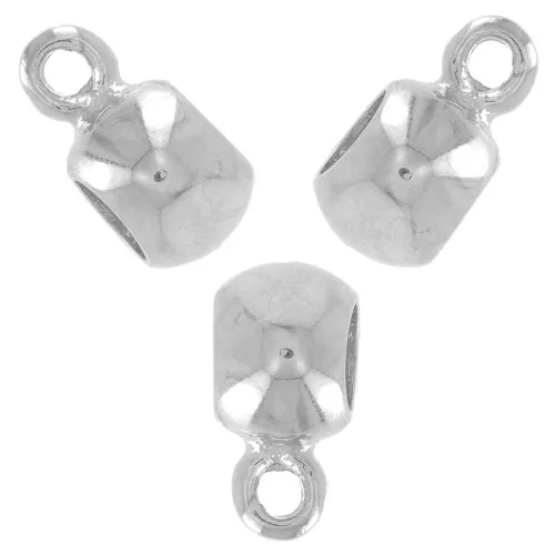 Bolas metal con enganche para dijes 10x8 mm Rodio x4