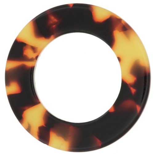 Colgante anilla 29 mm acetato de celulosa escama tortuga Marrón Negro x1