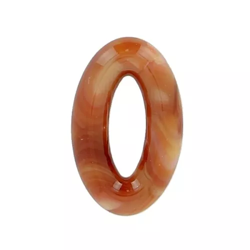 Colgante ovalado 29x18 mm acetato de celulosa - Marbré Naranja x1