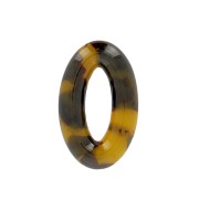 Colgante ovalado 29x18 mm acetato de celulosa - Marrón - Negro x1|raw }}