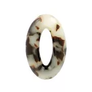 Colgante ovalado 29x18 mm acetato de celulosa - Beige - Negro x1