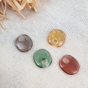 Dije ovalado design de acrílico 17.5x15 mm - Marrón transparente x1