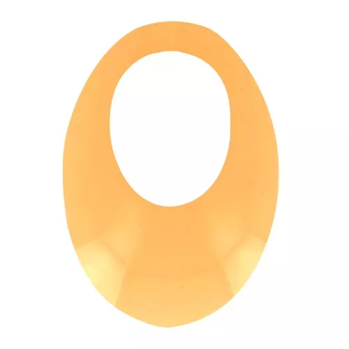 Colgante ovalado calado de acrílico 20x14 mm - Amarillo transparente x1
