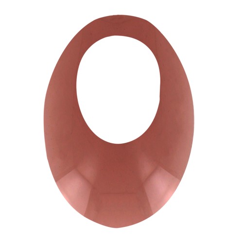 Colgante ovalado calado de acrílico 20x14 mm - Terracotta transparente x1