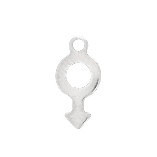 Dije símbolo masculino 12x6 mm - Acero inoxidable x1